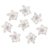 White Flower Hair Pins Twister Coil (Set of 8)