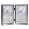 Lawrence 11546D 4-Inch x 6-Inch Metal Pewter Hinged Double Picture Frame