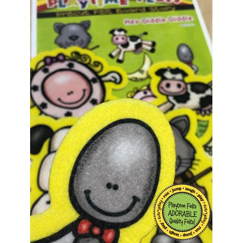 Hey Diddle Diddle Nursery Rhyme Felt Figures | 5 Adorable Felt Board Pieces for Flannel Board. Perfect for Toddlers, Preschool and Kindergarten - Reusable Felt Board Stories
