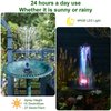 24-Hours Working Bird Bath Fountains Electric, Jutai Adjustable Quiet Water Fountain Pump with LED Lights for Garden,Small Fish Tank, Pond,Water Features - 7 Nozzles,16.4Ft Power Cord