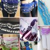 XHBTS Multi-Row Gold Coins Belly Dance Wrap & Hip Scarf, Simple Classical Style -Black 128 Gold Coins Dance Skirt and Face Tattoo Sticker Metallic Temporary Transfer Tattoo