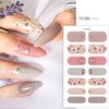8 Sheets Semi Cured Gel Nail Strips Glitter Nail Wraps Nail Polish Strips Colorful Flower Nail Polish Stickers Full Wrap Nail Polish Decals Self Adhesive Nail Art Stickers for Women DIY Acrylic Nails