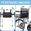 Walker Bags for Folding Walker - Durable Walker Baskets for Rolling Folding Walker with Reflective Strips, Universal Walker Bag Wheel Chair Accessories Bag, Two Adjustable Velcro Straps, Black