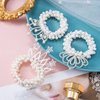 Isslly 3PCS Pearl Hair Ties with Crown, Pearl Rhinestones Crown Scrunchies, Star Crown Pearl Beaded Elastic Hair Tie, Cute Ponytail Holders for Girls, Women, Flower Girl for Parties