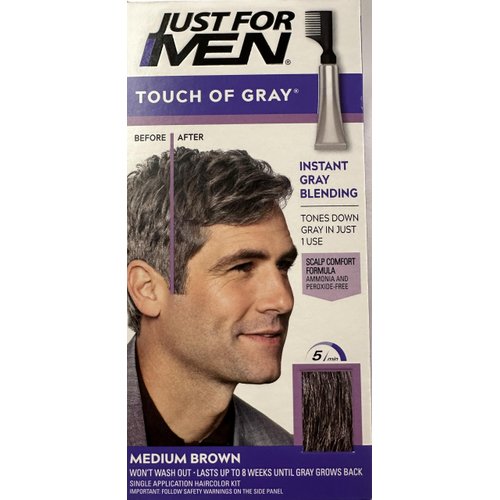 JUST FOR MEN Touch of Gray Hair Treatment T-35 Medium Brown, 1 Each (Pack of 4)