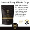 Manuka Honey Drops UMF 15+ / MGO 514+ & Propolis Drops Made in New Zealand – Natural Ingredients – Soothing Drops – Lemon & Honey Flavor - 25 Drops