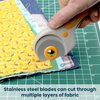 W.A. Portman Fabric Rotary Cutter with 5 Blades- 45mm Rolling Cutter with Safety Lock - Fabric Roller Cutter - Rotary Fabric Cutter Wheel - Fabric Cutting Wheel - Rotary Cutter For Fabric