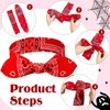 Hicarer 2 Pcs Head Scarf for Women Retro 1940s Head Scarf Halloween Dress Up Bandana Headbands Vintage Rabbit Ear Hairband Girl Hair Accessories (Red)