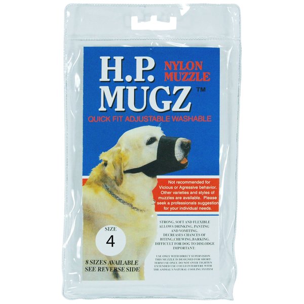 Hamilton Pet & Equine Hamilton H.P. Mugz Adjustable Quick Fit Nylon Soft Dog Muzzle, 9-1/2 to 10-Inch, Black