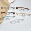 BLUELESS Rimless Reading Glasses Small Readers Men Women（Brown）