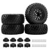 GIXCEL RC Truck Wheels and Tires Set, 12mm 14mm 17mm Hex Replaceable, 1/10 RC Short Course Truck Tires for Slash 2WD 4x4 Arrma Senton Losi Redcat Upgrade Part, Black, 4PC