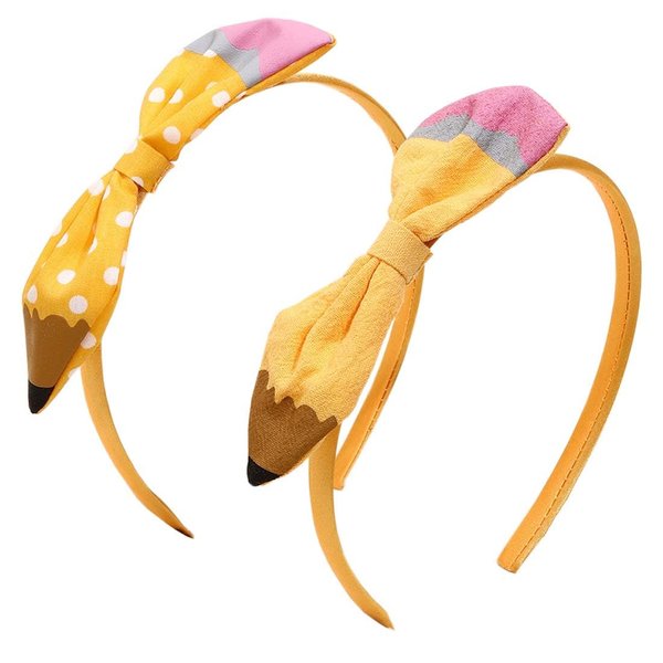 ZCYYYS Back to School Headband for Girls School Bow Hair Band Teacher Headband Pencil Girl Headband School Hair Accessories TSFG21 (Pencil Headband Set)