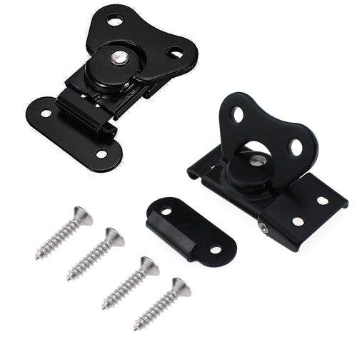 Maxmoral 2pcs Stainless Steel Twist Latch 1.44x2.11 inches Butterfly Lock with Retainer for Suitcases, Wooden Box, Instruments, Equipment Boxes, Black