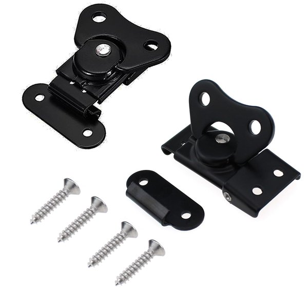 Maxmoral 2pcs Stainless Steel Twist Latch 1.44x2.11 inches Butterfly Lock with Retainer for Suitcases, Wooden Box, Instruments, Equipment Boxes, Black