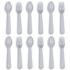 Muulaii 12 Pcs Kids Spoons and Forks Toddler Utensils Plastics Reusable Silverware Baby Cutlery Set Feeding Dinnerware Utensils BPA Free Microwave Dishwasher and Freezer Safe- Grey