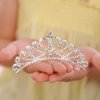 JWICOS Mini Crystal Hair Comb Silver Small Crystal Comb Headpiece Shiny Rhinestone Comb for Girls Princess Birthday Party