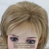 RENERSHOW Short Mixed Blonde Curly Wig with Bangs Natural Wavy Synthetic Wigs for Women