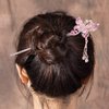 Minkissy Rhinestone Chinese Hair Stick Retro Butterfly Hair Chopsticks with Tassel Pendant Hairpin Chignon Pin for Women Girls