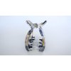 Generic Clear transparent blue and gold rectangle square knot hair claw clip