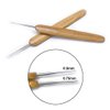 Luwigs Dreadlocks Crochet Hooks for Hair 2pcs/Set (0.5mm+0.75mm) Bamboo Handle Locs Crochet Needle Steel Crochet Hook Lock for Braid Craft