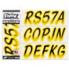 STIFFIE Whipline Black/Yellow 3" Alpha-Numeric Registration Identification Numbers Stickers Decals for Boats & Personal Watercraft