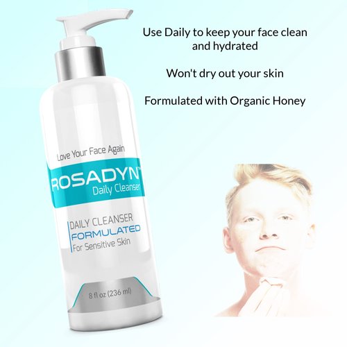 Rosadyn+ Honey Cream Cleanser and Face Serum | Rosacea Skin Care Products for Redness Relief | Gentle Treatment for Sensitive Skin | Formulated with Organic ingredients