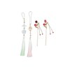 4Pcs Chinese Style Hanfu Cheongsam Tassel Pendant Brooch and Alloy Rose Hairpin Set,Metal Pearl Flower Hair Sticks Delicate Dress Ornament Jewelry Gifts for Women Girls