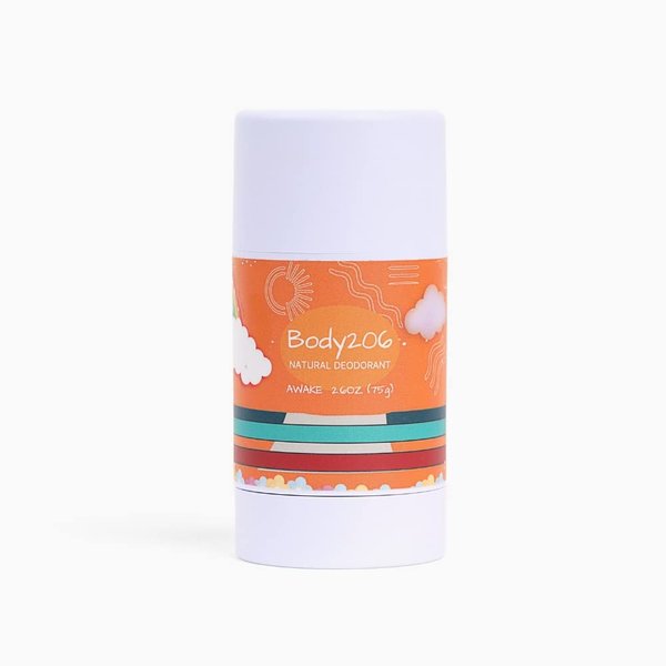 BODY206 Natural Kids Deodorant, Aluminum-Free, Baking Soda-Free, Paraben-Free (2.6oz.) (Cedarwood and Sandalwood Blend)