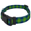 Country Brook Petz - Deluxe Blue and Green Plaid Dog Collar and Leash - Plaid and Argyle Collection with 9 Charming Designs (5/8 Inch, Small)