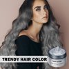 Silver Hair Dye Wax Color,Temporary Hair Dye Color,Washable Treatment with All Day Hold,Natural Hair Wax for Party, Cosplay, Halloween, Christmas,Daily Use, Date