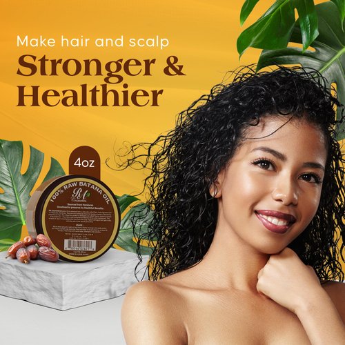 RA Cosmetics 100% Natural Unrefined Batana Hair Oil for Hair Growth, 4 oz | Nourishing Hair Moisturizer for Damaged Hair Repair| Strengthening and Nourishing Hair Conditioner - Sourced from Honduras