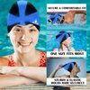 Water Gear Jazz Silicone Swim Cap - Flexible Unisex - Great for Short and Long Hair - Improve Your Performance (X-BLUE/BLACK, One Size)
