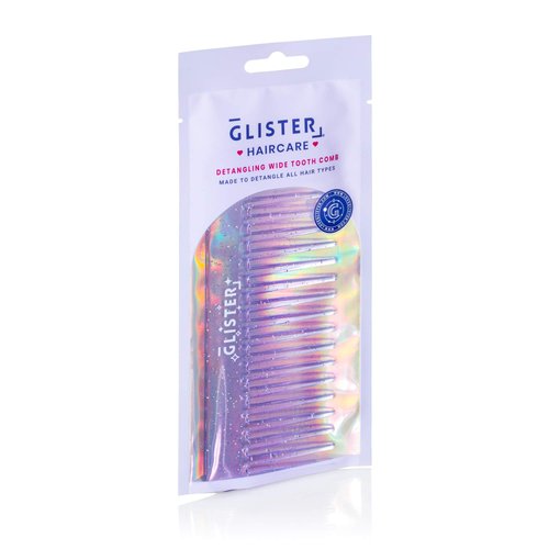 Glister - Paradise Detangling Wide-Tooth Comb Durable Hair Brush for Best Styling and Professional Hair Care, Suitable for Curly Hair, Long Hair, Wet Hair in all Types, Reduce Hair Loss - (Purple)