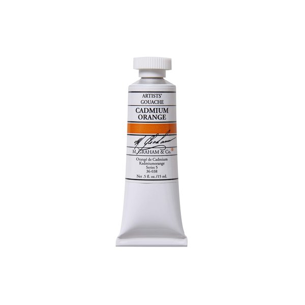 M. Graham 1/2-Ounce Tube Gouache Paint, Cadmium Orange