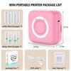 HUIJUTCHEN Inkless Mini Thermal Pocket Printer, Wireless Mini Sticker Printer with 10 Rolls Thermal Paper for iOS&Android, Portable Mini Photo Printer for Notes Journal Memo Photo Study, Pink