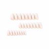 MERVF Coffin Press on Nails Long Fake Nails Ombre French Tip Ballerina Glue on Nails with Gradient Designs Glossy 24pcs White Acrylic Nails Artificial False Nails for Women