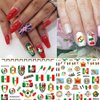 Mexican Flag Nail Art Stickers Patriotic Nail Decals 3D Self Adhesive Nail Art Supplies Mexico Flag Badge Heart Skull Butterfly Nail Design Stickers for Nail Art Decoration DIY Manicure Tips(6 Sheets)