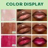 HOSAILY Moisturizing Solid Lip Gloss Jelly Lipstick, 3Color Lip Oil Slick Click Lip Plumper with Dark Brown Lip Liner, Glossy Lightweight Pigmented Non Sticky Tinted Lip Balm Makeup Gift Set for Women