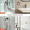 Towel Ring,Hand Towel Holder for Wall Mounted,Towel Holder,Towel-Racks, Bathroom Hardware Simple Round Towel Hanger SUS 304 Stainless Steel (Black)