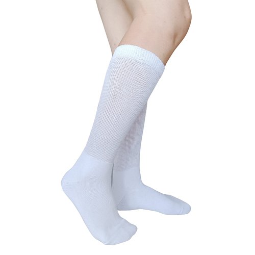 CIRZUEX Replacement Sock Liner for Walking Boot or Walker Brace - Air Cam Walkers and Fracture Boot Orthopedics Socks Medical Mid Calves Sock (2 Pairs(White), one size)