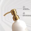 Prus Waso Glass and Stainless Steel Soap Dispenser Set for Kitchen Counters (White)