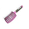 Zabolight Premium Vent Boar Bristle Hair Brush Vented Detangling Oversize Hair Brush for Thick Long Curly Hair, Curved Fast Blow Drying Brush for Women & Men (Pink)