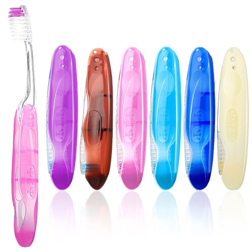 Travel Toothbrushes for Homeless Individually Wrapped Toothbrushes Folding Travel Toothbrush Potable Travel Size Soft Toothbrush for Travel Camping Toothbrush School, Home, Business Trip (6 Pieces)