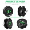 2 Pieces Direct Current 12V Car Voltage Gauge LED Display Waterproof Voltmeter Digital Round Panel Voltmeter Compatible with Vehicle Motorcycle Truck Camper ATV UTV Car Boat Marine (Green Digital)