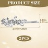Isslly 2PCS Silver Rhinestones Hair Clips, Bridal Crystal Hair Pins, French Hairpins Alloy Leaf Shape Barrettes for Women, Girls for Wedding, Parties (1 Pairs)