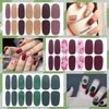 WOKOTO 16 Sheets Gradient Nail Polish Strips Stickers for Women Nail Wraps Stickers for Nails Press On Nail Polish Wraps Marble Design Nail Art Gel Strips Nails Full Nail Stickers Nail Color Strips