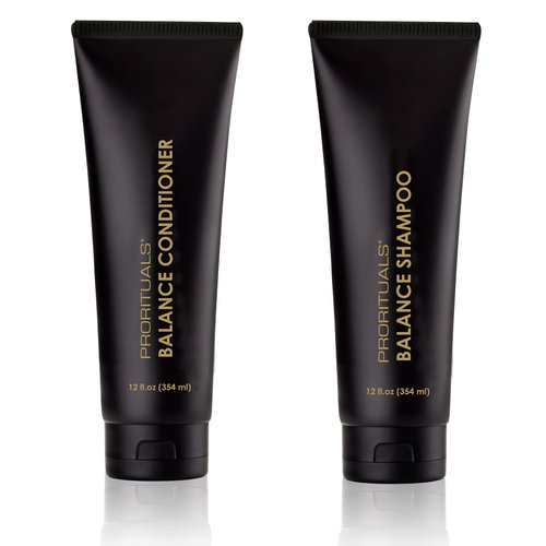Prorituals Balance Grow & Restore Shampoo And Conditioner Set Anti Frizz for Dry and Curly Hair, Natural Shampoo And Conditioner Perfect for Men and Women, 12 Oz Each Dual Pack