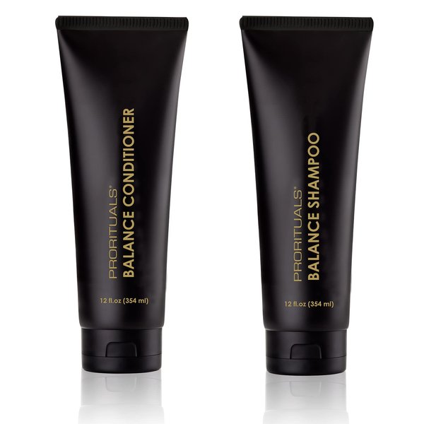 Prorituals Balance Grow & Restore Shampoo And Conditioner Set Anti Frizz for Dry and Curly Hair, Natural Shampoo And Conditioner Perfect for Men and Women, 12 Oz Each Dual Pack