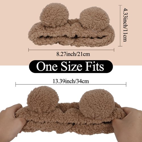 ACO-UINT 4 Pack Spa Headbands for Washing Face, Skincare Headbands Make Up Headbands Coral Fleece Face Wash Headbands, Animals Hair Bands for Women Animals Costume Party