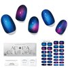 ADORA COUTURE Semi Cured Gel Nail Strips Kit | 30pcs Uv Gel Nail Stickers with Uv Light | Velvet CatEye Purple Blue Red Nail Wraps | Nail Gel Stickers for Nails Uv Light (Constellation)